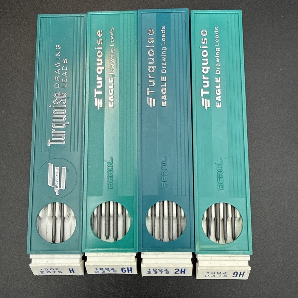 Berol Turquoise Eagle Drawing Leads Lot H 2H 6H 9H 2375 Partial
